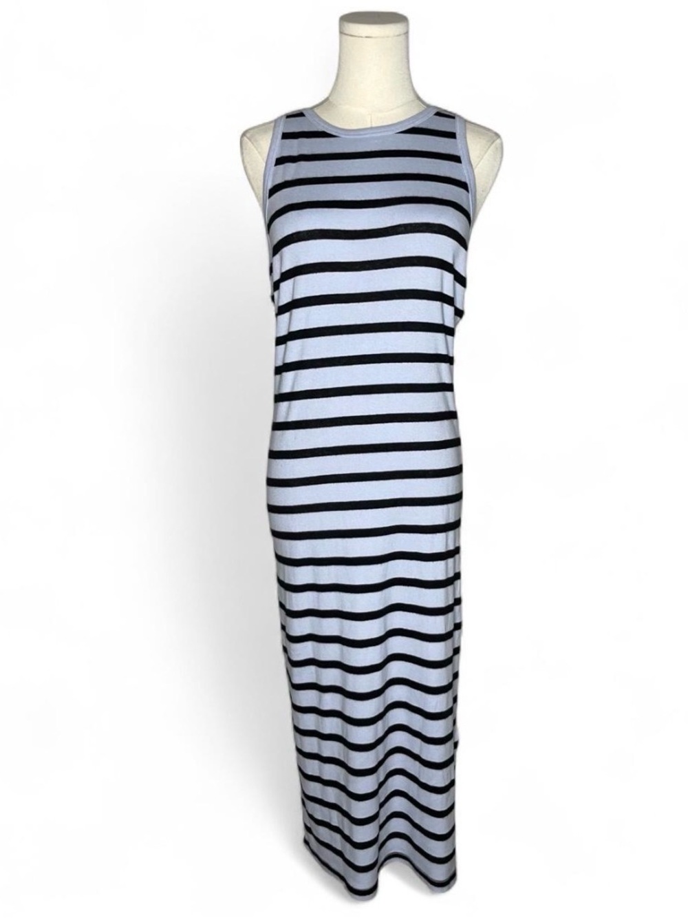 NEW Michael  Stars Ruby Tank Midi Dress in Blue Black Stripes